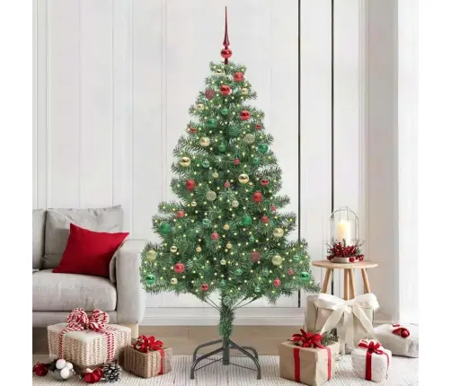 Ziemassvētku Eglīte Su 300 Led Ar Statīvu Zaļa 210 Cm Pvc Vidaxl
