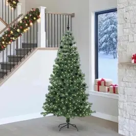 Ziemassvētku Eglīte Su 300 Led Ar Statīvu Zaļa 240 Cm Pvc Vidaxl