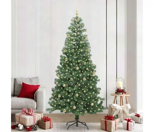 Ziemassvētku Eglīte Su 300 Led Ar Statīvu Zaļa 240 Cm Pvc Vidaxl