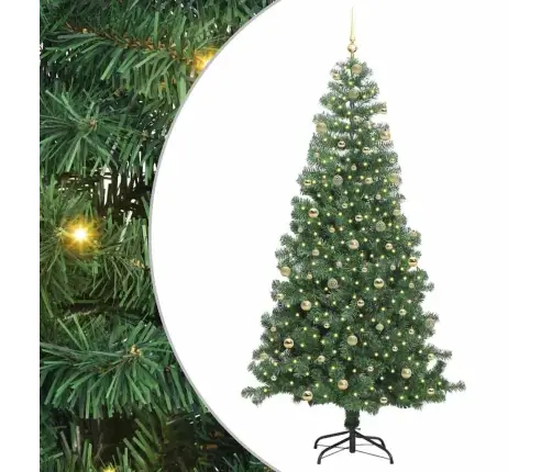 Ziemassvētku Eglīte Su 300 Led Ar Statīvu Zaļa 240 Cm Pvc Vidaxl