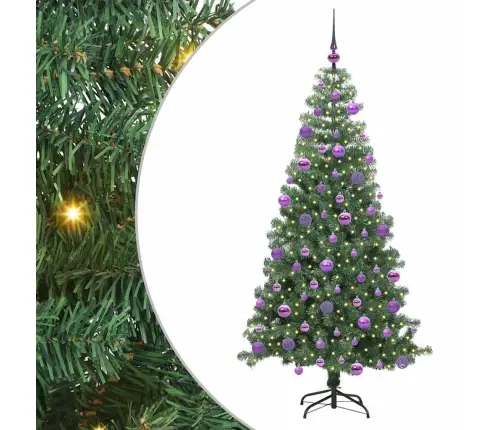 Ziemassvētku Eglīte Su 300 Led Ar Statīvu Zaļa 240 Cm Pvc Vidaxl