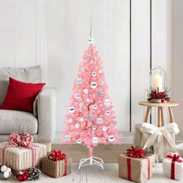 Ziemassvētku Eglīte Su 150 Led Ar Statīvu Rozā 120 Cm Pvc Vidaxl