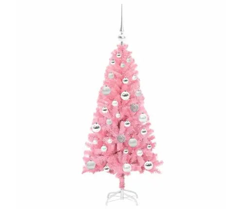 Jõulupuu Koos 150 Led-Iga Koos Alusega Roosa 120 Cm Pvc Jõulupuu Koos 150 Led-Iga Koos Alusega Roosa 120 Cm Pvc