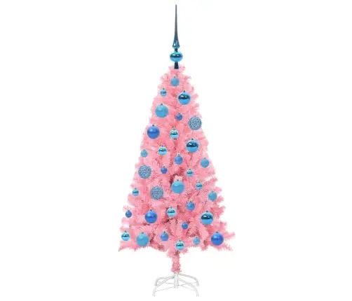 Jõulupuu Koos 150 Led-Iga Koos Alusega Roosa 120 Cm Pvc