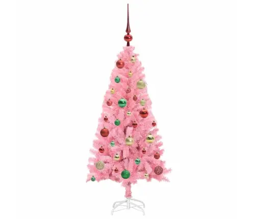 Kalėdų Eglutė Su 150 Led S Stovu Rožinė 120 Cm Pvc