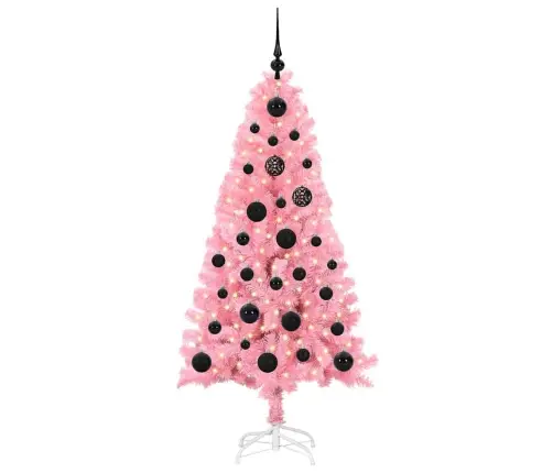 Jõulupuu Koos 150 Led-Iga Koos Alusega Roosa 150 Cm Pvc Jõulupuu Koos 150 Led-Iga Koos Alusega Roosa 150 Cm Pvc