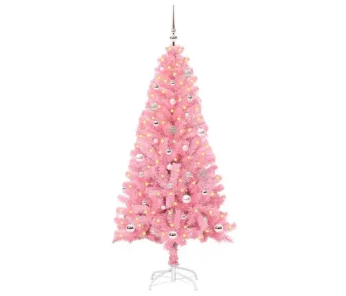 Ziemassvētku Eglīte Su 150 Led Ar Statīvu Rozā 150 Cm Pvc Vidaxl