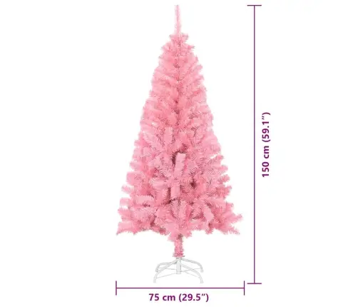 Ziemassvētku Eglīte Su 150 Led Ar Statīvu Rozā 150 Cm Pvc Vidaxl
