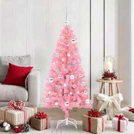 Jõulupuu Koos 150 Led-Iga Koos Alusega Roosa 150 Cm Pvc
