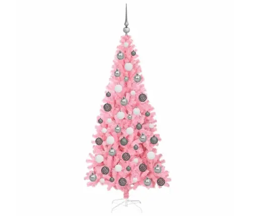 Jõulupuu Koos 300 Led-Iga Koos Alusega Roosa 180 Cm Pvc Jõulupuu Koos 300 Led-Iga Koos Alusega Roosa 180 Cm Pvc