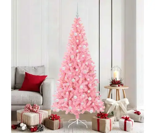 Jõulupuu Koos 300 Led-Iga Koos Alusega Roosa 180 Cm Pvc Jõulupuu Koos 300 Led-Iga Koos Alusega Roosa 180 Cm Pvc