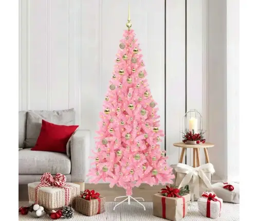 Kalėdų Eglutė Su 300 Led S Stovu Rožinė 180 Cm Pvc