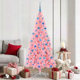 Ziemassvētku Eglīte Su 300 Led Ar Statīvu Rozā 180 Cm Pvc Vidaxl