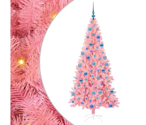 Kalėdų Eglutė Su 300 Led S Stovu Rožinė 180 Cm Pvc Kalėdų Eglutė Su 300 Led S Stovu Rožinė 180 Cm Pvc