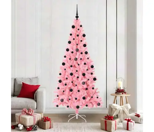 Kalėdų Eglutė Su 300 Led S Stovu Rožinė 210 Cm Pvc Kalėdų Eglutė Su 300 Led S Stovu Rožinė 210 Cm Pvc