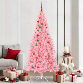 Ziemassvētku Eglīte Su 300 Led Ar Statīvu Rozā 210 Cm Pvc Vidaxl