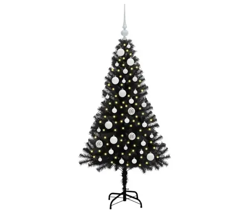 Ziemassvētku Eglīte Su 150 Led Ar Statīvu Melna 120 Cm Pvc Vidaxl