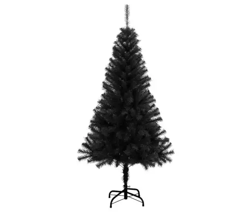 Jõulupuu Koos 150 Led-Iga Koos Alusega Must 150 Cm Pvc Jõulupuu Koos 150 Led-Iga Koos Alusega Must 150 Cm Pvc