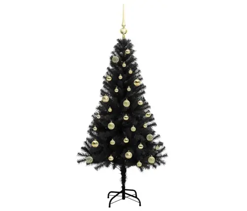 Ziemassvētku Eglīte Su 150 Led Ar Statīvu Melna 150 Cm Pvc Vidaxl