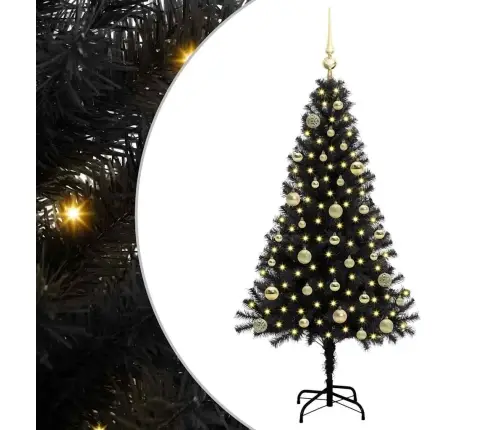 Ziemassvētku Eglīte Su 150 Led Ar Statīvu Melna 150 Cm Pvc Vidaxl