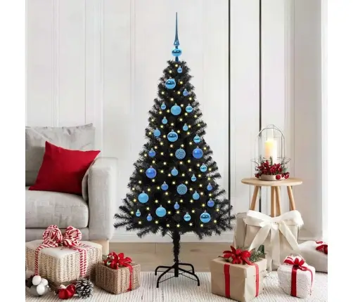 Ziemassvētku Eglīte Su 150 Led Ar Statīvu Melna 150 Cm Pvc Vidaxl Ziemassvētku Eglīte Su 150 Led Ar Statīvu Melna 150 Cm Pvc Vidaxl