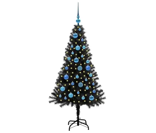 Ziemassvētku Eglīte Su 150 Led Ar Statīvu Melna 150 Cm Pvc Vidaxl Ziemassvētku Eglīte Su 150 Led Ar Statīvu Melna 150 Cm Pvc Vidaxl