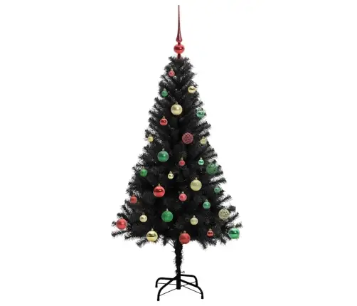 Kalėdų Eglutė Su 150 Led S Stovu Juoda 150 Cm Pvc Kalėdų Eglutė Su 150 Led S Stovu Juoda 150 Cm Pvc