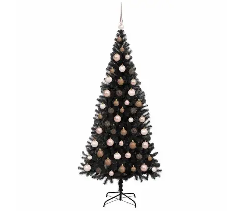 Mākslīgie Ziemassvētku Koki Su 300 Led Melna 180 Cm Pvc Vidaxl