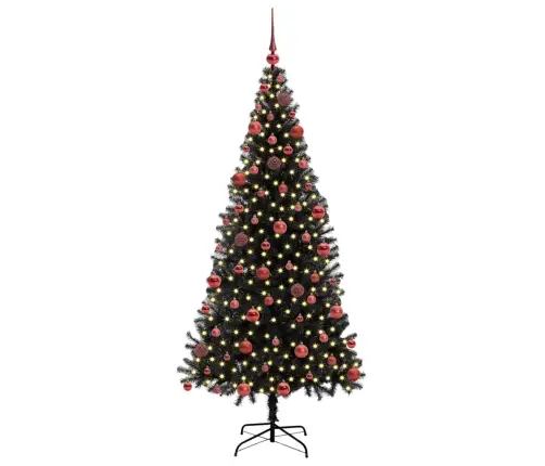 Ziemassvētku Eglīte Su 300 Led Ar Statīvu Melna 180 Cm Pvc Vidaxl