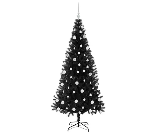 Ziemassvētku Eglīte Su 300 Led Ar Statīvu Melna 180 Cm Pvc Vidaxl