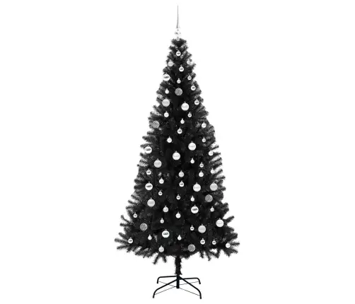 Ziemassvētku Eglīte Su 300 Led Ar Statīvu Melna 210 Cm Pvc Vidaxl