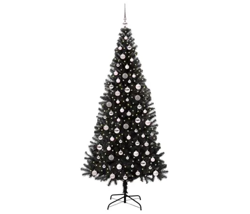 Ziemassvētku Eglīte Su 300 Led Ar Statīvu Melna 240 Cm Pvc Vidaxl Ziemassvētku Eglīte Su 300 Led Ar Statīvu Melna 240 Cm Pvc Vidaxl