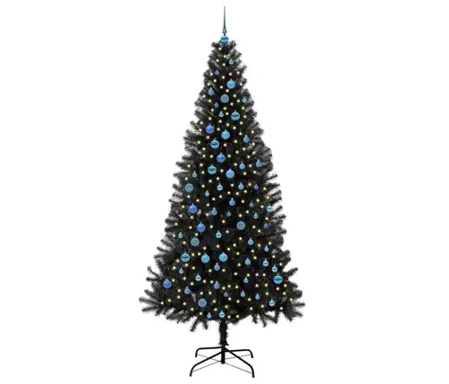 Ziemassvētku Eglīte Su 300 Led Ar Statīvu Melna 240 Cm Pvc Vidaxl Ziemassvētku Eglīte Su 300 Led Ar Statīvu Melna 240 Cm Pvc Vidaxl