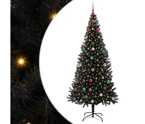 Ziemassvētku Eglīte Su 300 Led Ar Statīvu Melna 240 Cm Pvc Vidaxl Ziemassvētku Eglīte Su 300 Led Ar Statīvu Melna 240 Cm Pvc Vidaxl