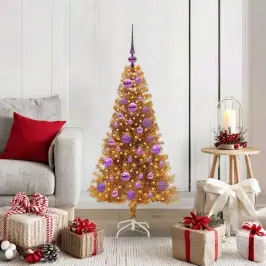 Kalėdų Eglutė Su 150 Led S Stovu Auksinė 120 Cm Pet