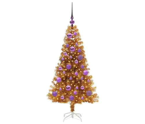Kalėdų Eglutė Su 150 Led S Stovu Auksinė 120 Cm Pet Kalėdų Eglutė Su 150 Led S Stovu Auksinė 120 Cm Pet