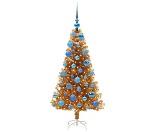 Jõulupuu Koos 150 Led-Iga Koos Alusega Kuldne 120 Cm Pet Jõulupuu Koos 150 Led-Iga Koos Alusega Kuldne 120 Cm Pet