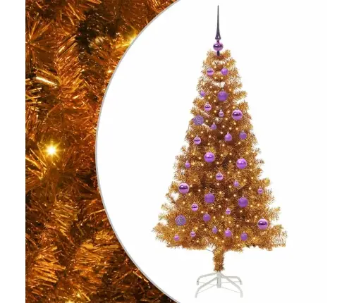 Ziemassvētku Eglīte Su 150 Led Ar Statīvu Zelts 150 Cm Pet Vidaxl