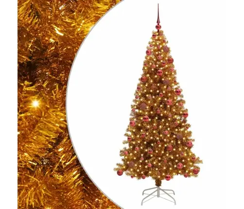 Kalėdų Eglutė Su 300 Led S Stovu Auksinė 180 Cm Pet