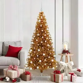 Kalėdų Eglutė Su 300 Led S Stovu Auksinė 180 Cm Pet