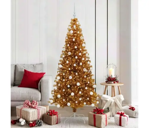 Kalėdų Eglutė Su 300 Led S Stovu Auksinė 180 Cm Pet