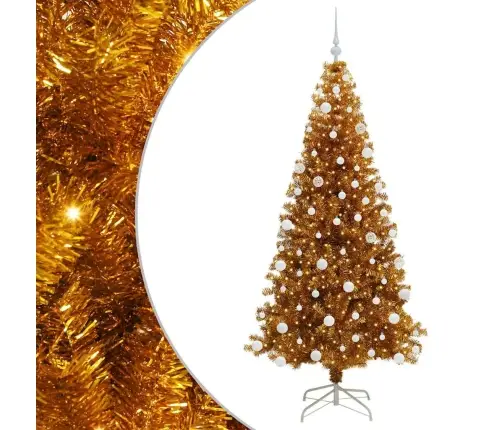 Kalėdų Eglutė Su 300 Led S Stovu Auksinė 180 Cm Pet