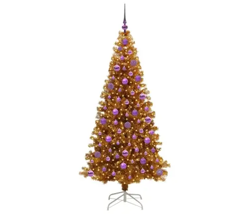 Jõulupuu Koos 300 Led-Iga Koos Alusega Kuldne 180 Cm Pet Jõulupuu Koos 300 Led-Iga Koos Alusega Kuldne 180 Cm Pet