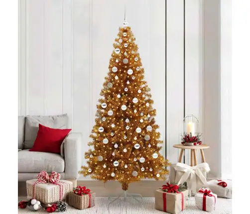 Ziemassvētku Eglīte Su 300 Led Ar Statīvu Zelts 210 Cm Pet Vidaxl Ziemassvētku Eglīte Su 300 Led Ar Statīvu Zelts 210 Cm Pet Vidaxl
