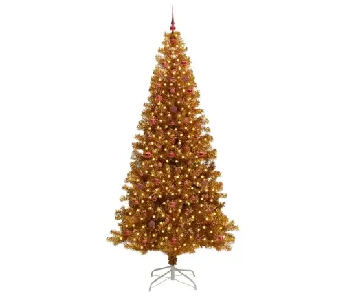 Kalėdų Eglutė Su 300 Led S Stovu Auksinė 240 Cm Pet
