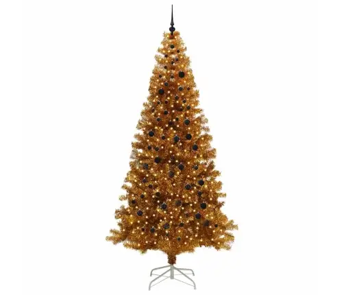 Jõulupuu Koos 300 Led-Iga Koos Alusega Kuldne 240 Cm Pet Jõulupuu Koos 300 Led-Iga Koos Alusega Kuldne 240 Cm Pet