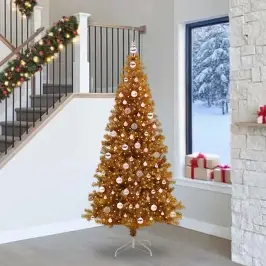 Kalėdų Eglutė Su 300 Led S Stovu Auksinė 240 Cm Pet