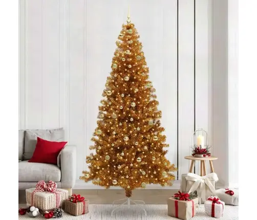 Kalėdų Eglutė Su 300 Led S Stovu Auksinė 240 Cm Pet