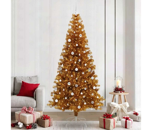 Ziemassvētku Eglīte Su 300 Led Ar Statīvu Zelts 240 Cm Pet Vidaxl