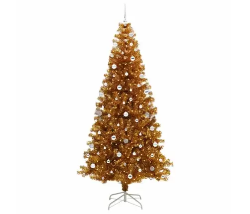 Ziemassvētku Eglīte Su 300 Led Ar Statīvu Zelts 240 Cm Pet Vidaxl